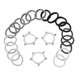 Set Elastice Păr, 22 Bucăți, Multicolor, Frotte, Lurex Argintiu, Oem