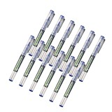 Cumpara ieftin Pachet economic 12 pixuri cu cerneala albastra, varf V-tip 0.5 mm, corp transparent, scriere precisa si confortabila, 13.2 cm