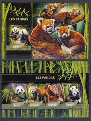 Djibouti 2016 - URSI PANDA - BL + KB + 4 S.S. - MNH - 2 foto foto