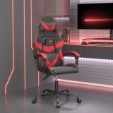 vidaXL Scaun de gaming pivotant, negru și roșu, piele ecologică 349544