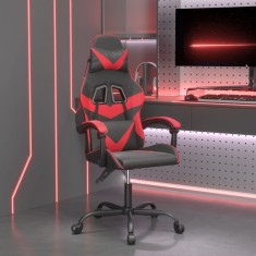 vidaXL Scaun de gaming pivotant, negru și roșu, piele ecologică 349544