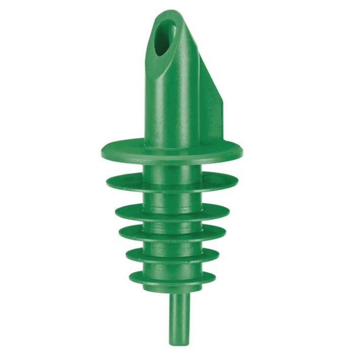 Ausgiesser, Ausgie&szlig;er - BILLY, f&uuml;r Flaschen 0,5-,5 lt, Gr&uuml;n, Mit 5 Lamellen