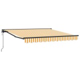 vidaXL Cortina Retractabilă Portocalie și albă 350x250 cm țesătură 3330216