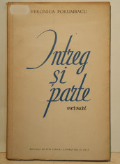AUTOGRAF VERONICA PORUMBACU: pe volumul INTREG SI PARTE, Bucuresti, 1959 foto