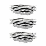 VidaXL Recipiente Gastronorm 12 buc. GN 1/4 40 mm oțel inoxidabil 50900