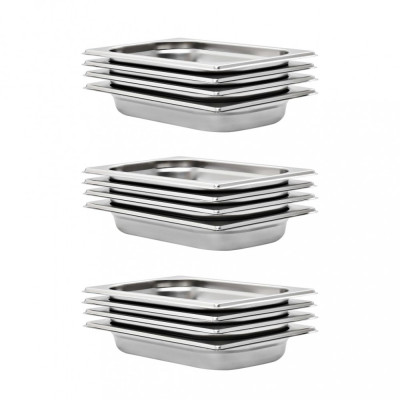 vidaXL Recipiente Gastronorm 12 buc. GN 1/4 40 mm oțel inoxidabil 50900 foto