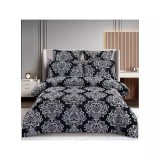 Cumpara ieftin Lenjerie de Pat Finet Jacquard cu Elastic, pentru Pat Dublu, 6 Piese, Negru - SIPR-T3-13