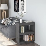 Cumpara ieftin Bibliotecă, gri, 60x35x71 cm, lemn masiv de pin