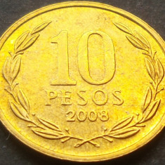 Moneda exotica 10 PESOS - CHILE, anul 2008 * cod 2387 = A.UNC