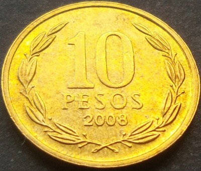Moneda exotica 10 PESOS - CHILE, anul 2008 * cod 2387 = A.UNC foto
