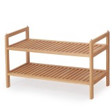Suport pantofi HM ST9, cu 2 nivele, lemn masiv, capacitate 10 perechi, natur