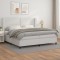 vidaXL Pat box spring cu saltea, alb, 200x200 cm, piele ecologică 3128992