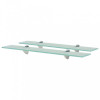 Rafturi Suspendate Gossi, 2 buc, Sticla 60 x 10 cm, Grosime 8 mm, Transparent, Montare pe Perete, Capacitate 10 kg