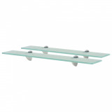 vidaXL Rafturi suspendate, 2 buc., 60 x 10 cm, sticlă, 8 mm