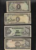 Set Filipine Ocupatie Japoneza 1 + 5 + 10 + 100 pesos 1943