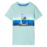 Tricou pentru copii, verde mentă deschis, 92, vidaXL