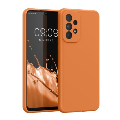 Husa Kwmobile pentru Samsung Galaxy A33 5G, Portocaliu, Silicon, KWM000015GQ048C foto
