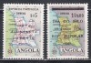 Angola 1974, 1976 - Harta Angolei 1955, 2 Serii, Supratipar, MNH, Nestampilat