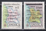 Angola 1974, 1976 - Harta Angolei 1955, 2 Serii, Supratipar, MNH, Nestampilat