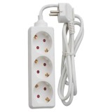 Prelungitor 3 prize, lungime 1.5m, protectie pentru copii STROHM / SM-3P-3M-WH-1.5MMP