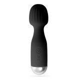 Vibrator Crushious Wanderlust Mini Wand, 10 Moduri Vibratii, Silicon, USB, Negru, 15 cm