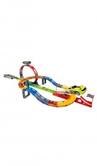 Set pista auto cu platforma speciala de rotire si scufundare la 360 de grade+4 masini multicolore pentru copii, ATS+3ani
