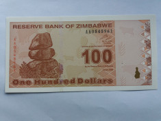 Zimbabwe 100 dollars 2009-UNC foto