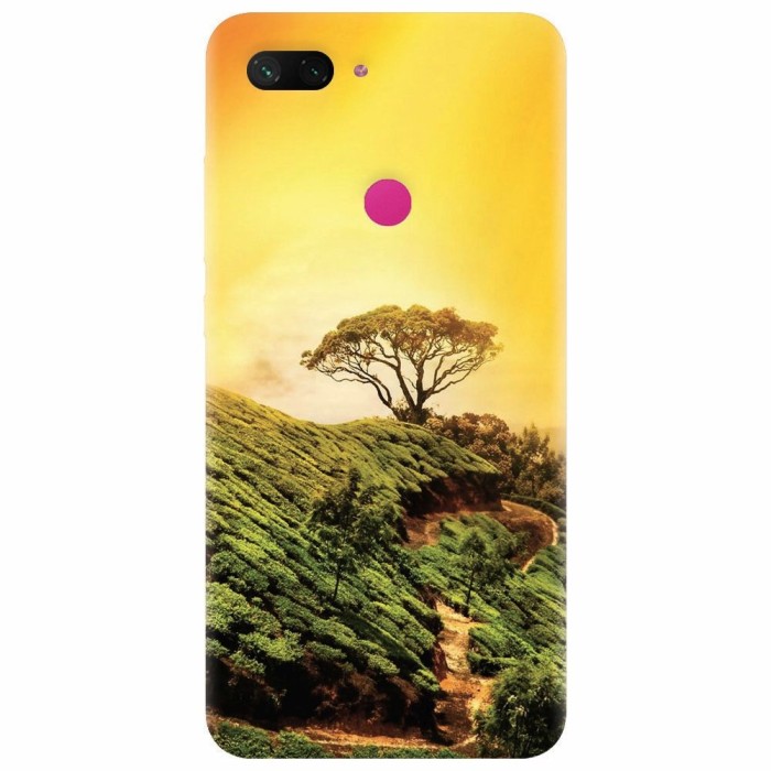 Husa silicon pentru Xiaomi Mi 8 Lite, Hill Top Tree Golden Light