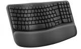 Cumpara ieftin Tastatura fara fir ergonomica Logitech Wave Keys, QWERTZ german, gri grafit - RESIGILAT