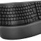 Tastatura fara fir ergonomica Logitech Wave Keys, QWERTZ german, gri grafit - RESIGILAT