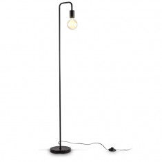 Lampa de podea B.K.Licht curbata retro, Inaltime 140 cm, E27, negru - RESIGILAT