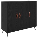 vidaXL Bufet Stejar Negru 89,5 x 34 x 80 cm Lemn compozit 879578