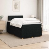 Cumpara ieftin Pat boxspring cu saltea Negru 120 x 200 cm Tesatura