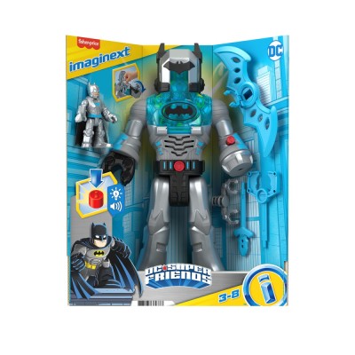 FISHER PRICE IMAGINEXT DC SUPER FRIENDS ROBOT BATMAN IN COSTUM GRI 30CM SuperHeroes ToysZone foto