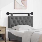 vidaXL Tăblie de pat suspendată Cu lumină LED Gri &icirc;nchis Țesătură 3424570