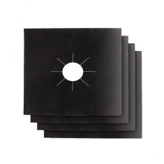 Set 4 x Folie de Protectie Reutilizabila, Compatibilitate Universala, pentru Plita si Aragaz, 27cm, Negru, Premium, CBD CORAL BEST DEALS