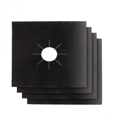 Set 4 x Folie de Protectie Reutilizabila, Compatibilitate Universala, pentru Plita si Aragaz, 27cm, Negru, Premium, CBD CORAL BEST DEALS foto