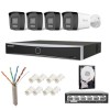 Sistem supraveghere Hikvision Hilook, 4 camere 4K 8MP PoE microfon difuzor, NVR 8 canale 12MP, Switch 4 porturi Poe, HDD 2TB SafetyGuard Surveillance