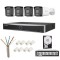 Sistem supraveghere Hikvision Hilook, 4 camere 4K 8MP PoE microfon difuzor, NVR 8 canale 12MP, Switch 4 porturi Poe, HDD 2TB SafetyGuard Surveillance