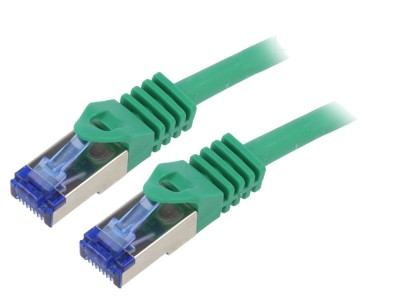 Cablu Patch S/FTP Cat6a Verde 1m LSZH foto