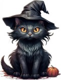 Cumpara ieftin Sticker decorativ, Halloween, Pisica, Negru, 79 cm, 8589ST-2, Oem