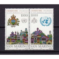 San Marino 1992 - ONU, cladiri, serie neuzata