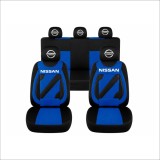 Set Huse Scaune Universale Nero Albastru Personalizate cu Nissan