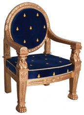 Fotoliu Empire din lemn mahon cu tapiterie catifea MAR427