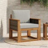 vidaXL Canapea Medie pentru Exterior Lemn Solid de Acacia natural 3438825