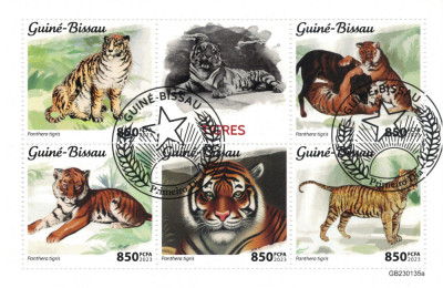 GUINEEA-BISSAU 2023 - Tigri / bloc foto