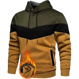 Hoodie unisex din fleece cu patchwork, m&acirc;neci lungi &ndash; M