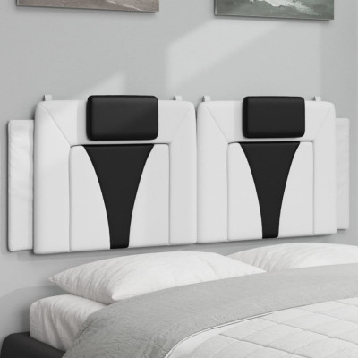 vidaXL Pernă pentru tăblie pat, alb și negru, 120cm, piele artificială foto