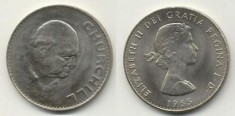 MAREA BRITANIE █ MONEDE █ 1Crown █ 1965 █ KM-910 █ WINSTON CURCHILL █ UNC
