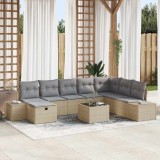 Cumpara ieftin Set de canapele pentru grădină 9 pcs Bej 55 x 62 x 69 cm